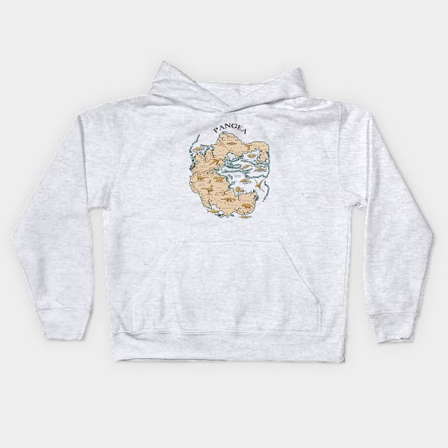 Map of Pangea Kids Hoodie by Dystopianpalace